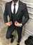 Erkek Antrasit Siyah Italyan Kesim Slim Fit Takım Elbise TKMELBS-8682 1