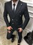 Erkek Siyah Çizgili Italyan Kesim Slim Fit Takım Elbise TKMELBS-8682 2