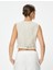 Keten Yelek Crop Slim Fit V Yaka Astarlı 4