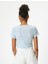 Crop T-Shirt V Yaka Kaşkorse Düğmeli Kısa Kollu 4