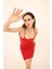 Ayarlanabilir Ince Askılı Bodycon Fitilli Mini Kadın Elbise 4