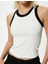 Halter Yaka Atlet Renk Kontrastlı Fitilli Pamuklu Slim Fit 5