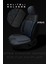 Seat Leon Hatchback 2006-2012 Aracınıza Uyumlu Koltuk Kılıfı Jakar Deri Siyah Mavi 2