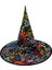 Halloween Siyah Dralon Kumaş Kurukafalı Cadı Şapkası Yetişkin 1 Adet 1