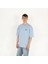 Oversized Select Baskılı Erkek Açık Mavi T-Shirt 3