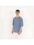 Oversized World Baskılı Erkek Indigo T-Shirt 2