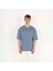 Oversized World Baskılı Erkek Indigo T-Shirt 4