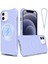 iPhone 12 Mini Için Manyetik Kılıf Askılı Su Dalgalı Dokulu Sıvı Silikon Telefon Kapağı-Mor (Yurt Dışından) 1