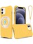 iPhone 12 Mini Için Manyetik Kılıf Askılı Su Dalgalı Dokulu Sıvı Silikon Telefon Kapağı-Sarı (Yurt Dışından) 1