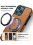 iPhone 12 Pro Max Kılıfı Için Manyetik Görünmez Çubuğu Deri+Pc+Tpu Telefon Kapağı-Kahverengi (Yurt Dışından) 4