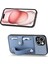 iPhone 15 Plus Kılıf Deri+Tpu+Pc Hibrit Telefon Kılıfı Kart Yuvalı Kickstand-Mavi (Yurt Dışından) 3