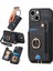 iPhone 15 Plus Telefon Kılıfı Rfıd Engelleme Kart Yuvaları Deri+Tpu Kickstand Kılıf-Siyah (Yurt Dışından) 1