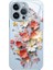 iPhone 14 Pro Max Kılıf Yaz Çiçek Desenli Temperli Cam+Tpu Telefon Kapağı-Mavi (Yurt Dışından) 1
