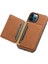iPhone 12 Pro Max Için Kılıf Retro Dokulu Pu+Tpu+Pc Kart Çantalı Manyetik Telefon Kılıfı-Kahverengi (Yurt Dışından) 3
