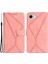 HT05 iPhone SE(2024) Kılıf Darbeye Dayanıklı Çizgiler Baskılı Pu Deri Telefon Kapağı-Pembe (Yurt Dışından) 1
