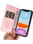 iPhone 11 Kılıf Cüzdan Kart Yuvaları Için Pu Deri Koruyucu Telefon Kapağı-Pembe (Yurt Dışından) 5