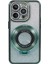 iPhone 12 Pro Max Için Tpu Kılıf Gradyan Kickstand Kapak, Yapay Elmas Lens Çerçeveli-Gece Yarısı Yeşili (Yurt Dışından) 1
