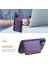 iPhone 12 Pro Max Için Kickstand Kılıf Düşmeyi Önleyici Buzağı Dokusu Pu+Pc+Tpu Telefon Kapağı-Mor (Yurt Dışından) 5