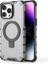 iPhone 12/12 Pro Pc+Tpu Manyetik Kılıf Şerit Tasarımlı Telefon Kılıfı ve Kickstand-Gri (Yurt Dışından) 1