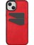 iPhone 13 Mini Kılıf Için Çizilmeye Dayanıklı Pu+Tpu Kart Tutuculu Telefon Kabuğu-Kırmızı (Yurt Dışından) 1