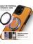 iPhone 15 Plus Kılıf Için Darbeye Dayanıklı Deri+Pc+Tpu Manyetik Telefon Kılıfı ve Kickstand-Turuncu (Yurt Dışından) 4