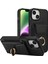iPhone 14 Plus Kılıf Pu+Tpu Kickstand Kart Tutucu Telefon Kapağı-Siyah (Yurt Dışından) 1