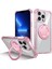 iPhone 13 Pro Için 6.1 Inç Manyetik Kılıf Pc+Tpu 360 Derece Döndürme Kickstand Telefon Kapağı-Şeffaf Pembe (Yurt Dışından) 1