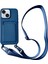 iPhone 15 Plus Için Crossbody Kordon Kılıfı Kart Yuvası Sıvı Silikon Telefon Kapağı-Lacivert (Yurt Dışından) 1