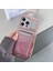 iPhone 13 Pro Max Kılıf Simli Yüzey Kart Yuvası Tpu Telefon Kapağı-Pembe (Yurt Dışından) 2