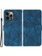 iPhone 15 Pro Kılıf Çizgi Desenli Deri Tam Koruma Folyo Telefon Kılıfı-Mavi (Yurt Dışından) 1