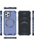 iPhone 12 Pro Max Için Manyetik Kılıf 4 Köşe Darbeye Dayanıklı Hava Yastığı Petek Tpu+Pc Kapak-Mavi (Yurt Dışından) 5