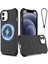 iPhone 12 Mini Manyetik Kılıf Askılı Su Dalgalı Dokulu Sıvı Silikon Telefon Kapağı-Siyah (Yurt Dışından) 1
