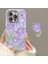 iPhone 12 Pro Max Kılıf Lale Çiçek Desenli Baskı Tpu Düşmeye Dayanıklı Telefon Kapağı-Mor (Yurt Dışından) 1