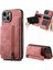 iPhone 15 Plus Kılıf Pu+Tpu Telefon Koruyucu Kabuk Retro Kickstand Cüzdan Kapağı-Pembe (Yurt Dışından) 1