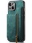 iPhone 15 Plus Kılıf Pu+Tpu Telefon Koruyucu Kabuk Retro Kickstand Cüzdan Kapağı-Yeşil (Yurt Dışından) 5