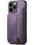 iPhone 15 Pro Max Için Kickstand Kılıf Retro Pu+Tpu Cüzdan Telefon Kapağı-Mor (Yurt Dışından) 5