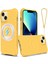iPhone 13 Mini Için Sıvı Silikon Kılıf Su Dalgalanma Dokusu Manyetik Telefon Koruyucu-Sarı (Yurt Dışından) 1