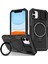 iPhone 11 Için Kılıf Görünmez Manyetik Kickstand Pc+Tpu Telefon Kabuğu Dahili Kayar Lens Kapağı-Siyah (Yurt Dışından) 1