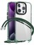 iPhone 13 Pro Max Kılıf Pc+Tpu Ayarlanabilir Kordonlu Şeffaf Telefon Kılıfı-Şeffaf Yeşil+Yeşil Kordon (Yurt Dışından) 1