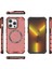 iPhone 13 Pro Için Manyetik Kılıf Petek Tasarımı Kalınlaştırılmış Köşeler Tpu+Pc Telefon Kapağı-Kırmızı (Yurt Dışından) 5
