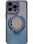 iPhone 12 Pro Telefon Malzemeleri Manyetik Tpu Telefon Kılıfı Pc Kickstand Shell Akrilik Ayna-Mavi (Yurt Dışından) 1