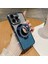 iPhone 12 Pro Telefon Malzemeleri Manyetik Tpu Telefon Kılıfı Pc Kickstand Shell Akrilik Ayna-Mavi (Yurt Dışından) 2