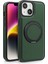 iPhone 14 Plus Için Manyetik Telefon Kılıfı Deri+Pc+Tpu Döner Halkalı Kickstand-Koyu Yeşil (Yurt Dışından) 2