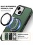 iPhone 14 Plus Için Manyetik Telefon Kılıfı Deri+Pc+Tpu Döner Halkalı Kickstand-Koyu Yeşil (Yurt Dışından) 4