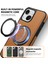 iPhone 14 Plus Için Manyetik Telefon Kılıfı Deri+Pc+Tpu Döner Halkalı Kickstand-Kahverengi (Yurt Dışından) 4