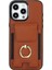 iPhone 15 Pro Için Kılıf Pu Deri+Tpu Düşmeyi Önleyici Kickstand Telefon Kapağı-Kahverengi (Yurt Dışından) 2