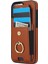 iPhone 15 Pro Için Kılıf Pu Deri+Tpu Düşmeyi Önleyici Kickstand Telefon Kapağı-Kahverengi (Yurt Dışından) 3