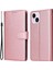 iPhone 14 Plus Deri Kılıf Cüzdan Standı Cep Telefonu Kapağı -Gül Altın (Yurt Dışından) 1