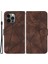 iPhone 14 Pro Max Için Deri Kılıf Skin-Touch Texture Cüzdan Standlı Telefon Kapağı-Kahverengi (Yurt Dışından) 1
