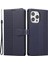 iPhone 14 Pro Için R20 Kılıf Pu Deri Ekleme Eşkenar Dörtgen Kart Yuvaları Telefon Kapağı-Mavi (Yurt Dışından) 1